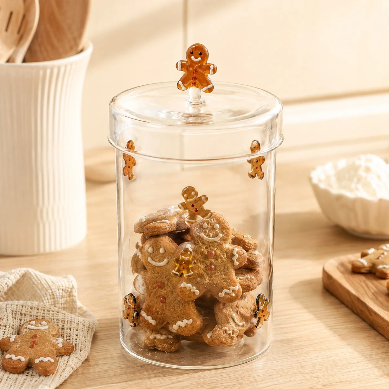 Glass storage jars